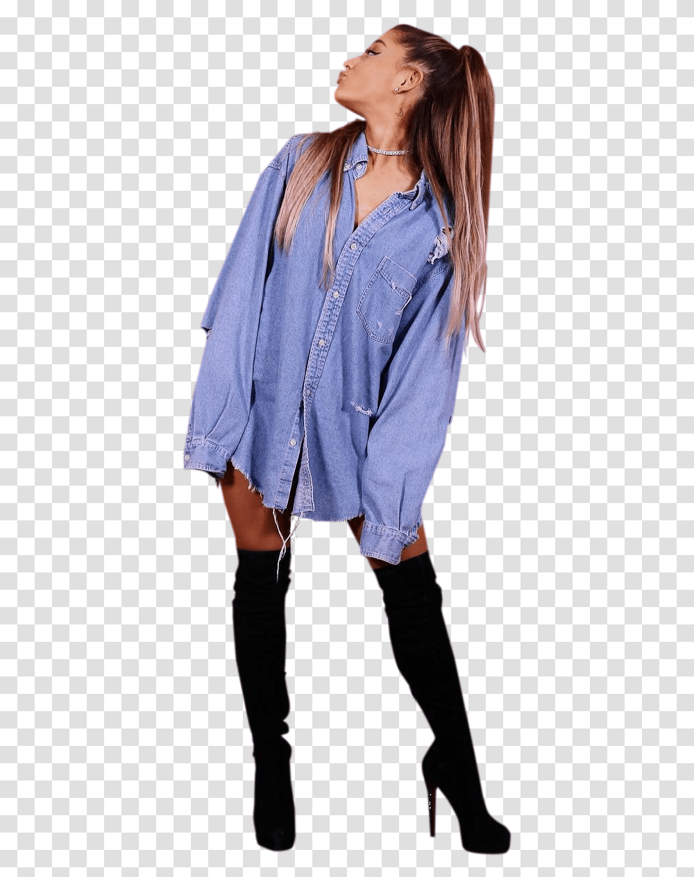 Ariana Grande Clipart Blue Ariana Grande Black Thigh Highs, Pants, Apparel, Jeans Transparent Png