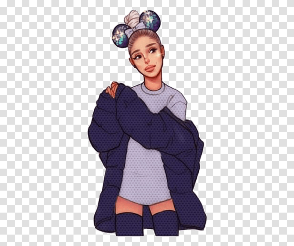 Ariana Grande Drawing Doodle Painting Cute Overlay Kawaii Ariana Grande Drawing, Apparel, Person, Human Transparent Png