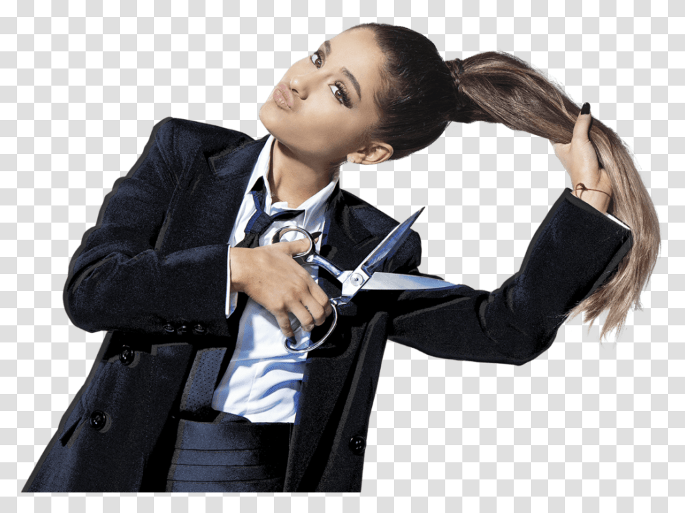 Ariana Grande Hair Clip Arts Ariana Grande Cut Off Hair, Suit, Overcoat, Person Transparent Png