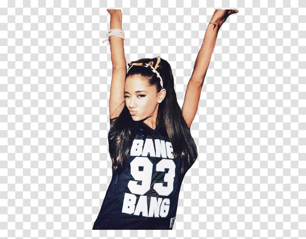 Ariana Grande In Cat Ears Ariana Grande Black Shirt, Dance Pose, Leisure Activities, Person Transparent Png