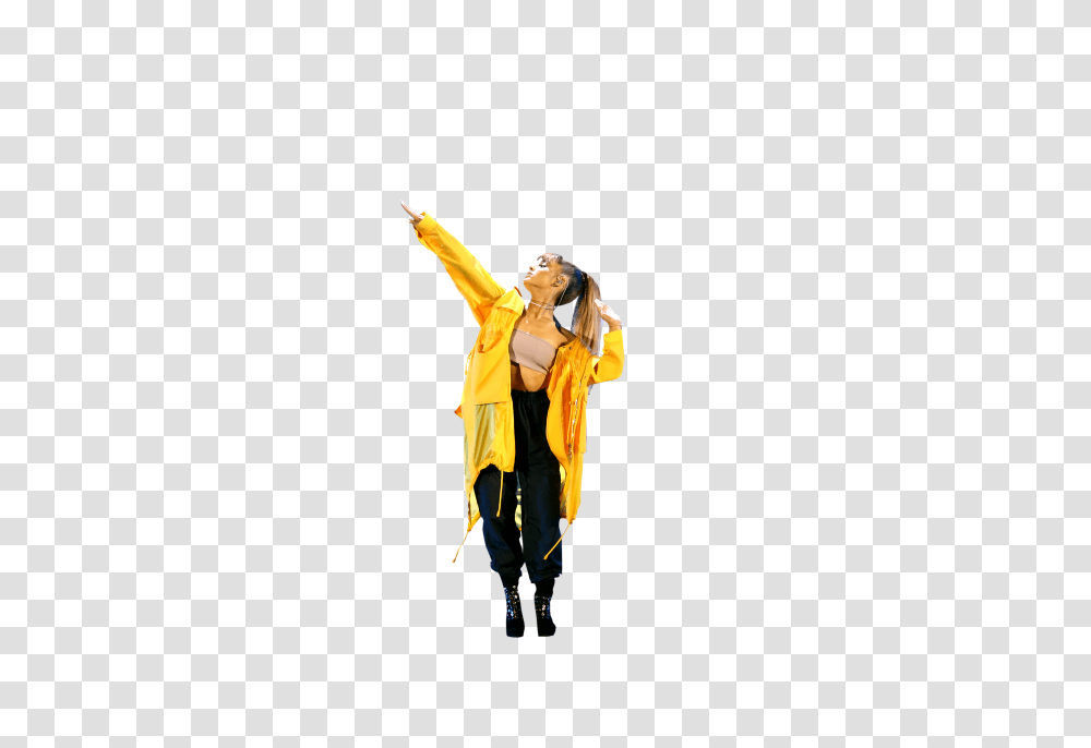 Ariana Grande In Yellow Dress On Stage Image, Person, Coat Transparent Png