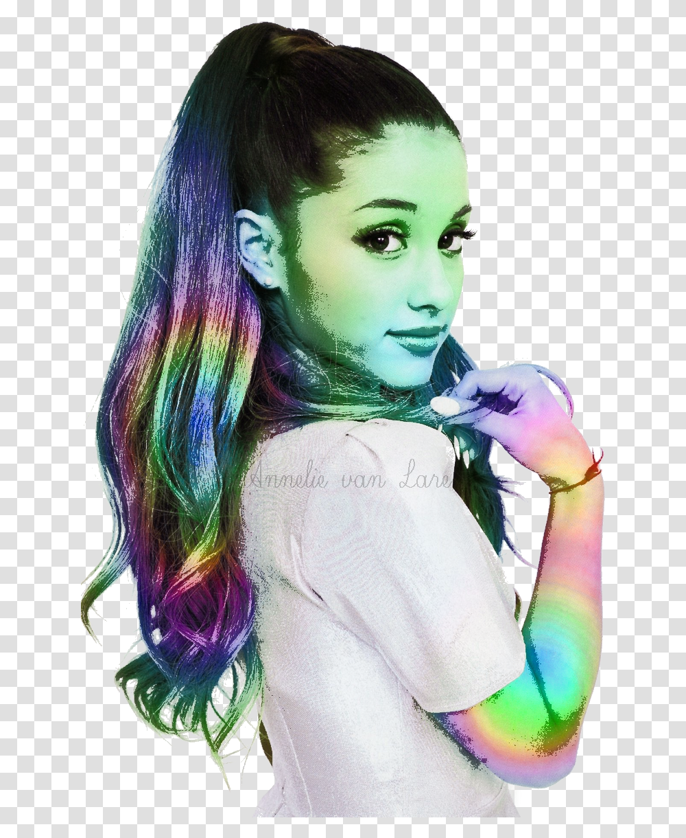 Ariana Grande Multi Color Edit Ariana Grande Clear Background, Person, Hair, Face, Art Transparent Png