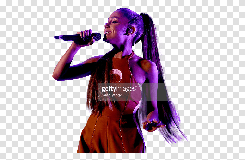 Ariana Grande Singing, Person, Microphone, Leisure Activities Transparent Png