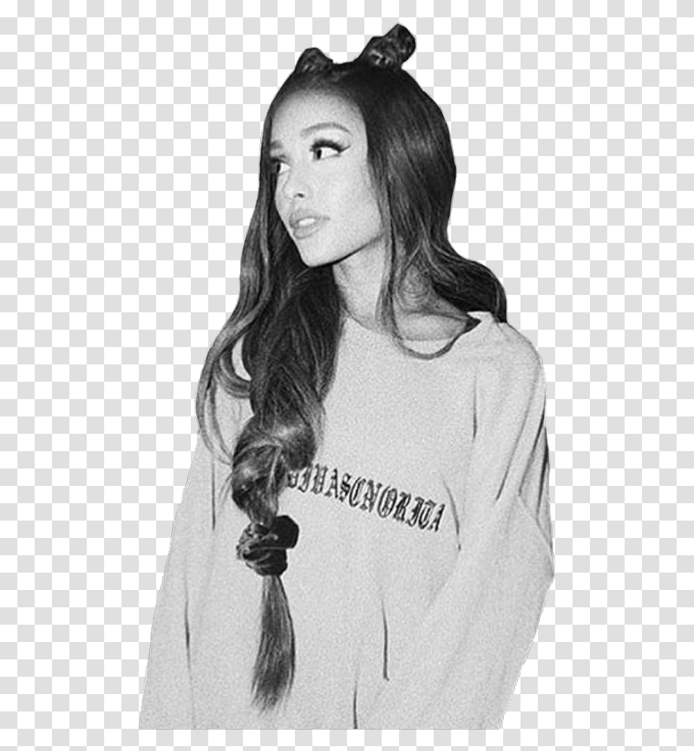 Arianagrande Ariana Grande Black White Girl, Face, Person, Sleeve Transparent Png