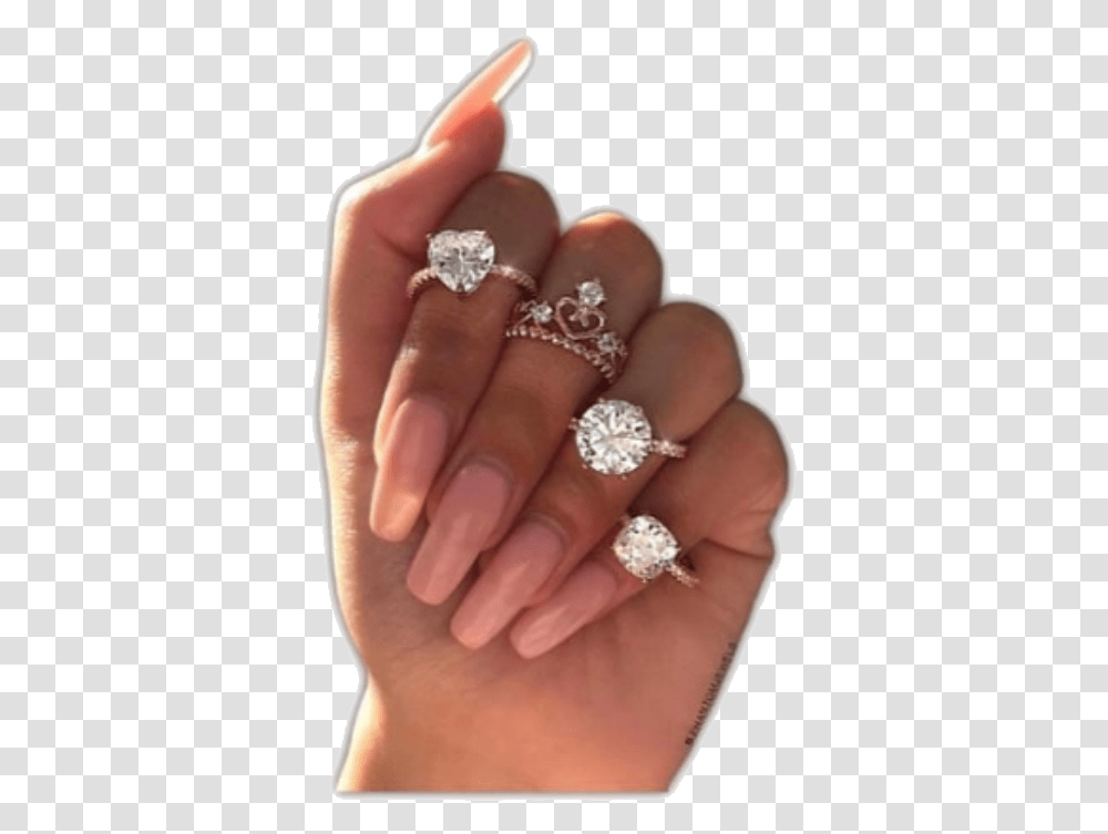 Arianagrande Hand Rich Diamond Ring On Every Finger, Person, Human, Jewelry, Accessories Transparent Png