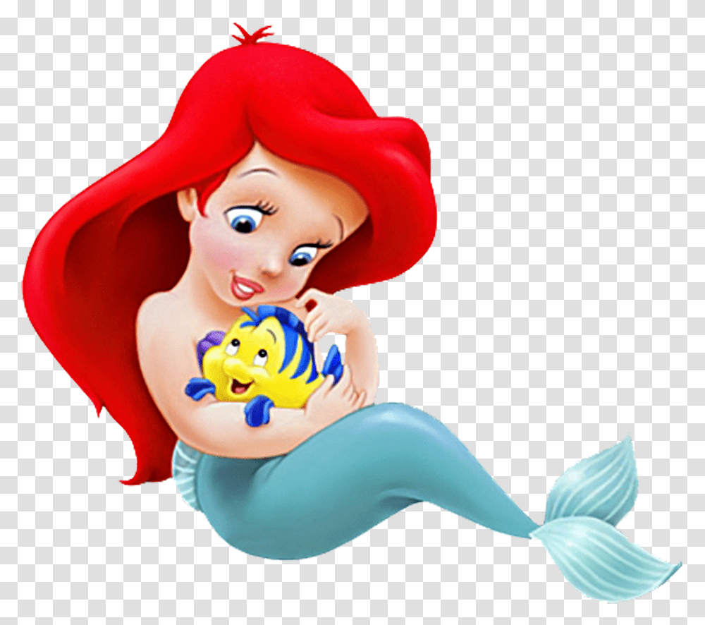 Ariel Amp Flounder The Little Mermaid Baby Ariel Disney, Doll, Toy, Person, Human Transparent Png