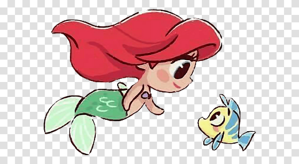 Ariel And Flounder Clipart Cute Ariel Cartoon, Animal, Amphibian, Wildlife, Person Transparent Png