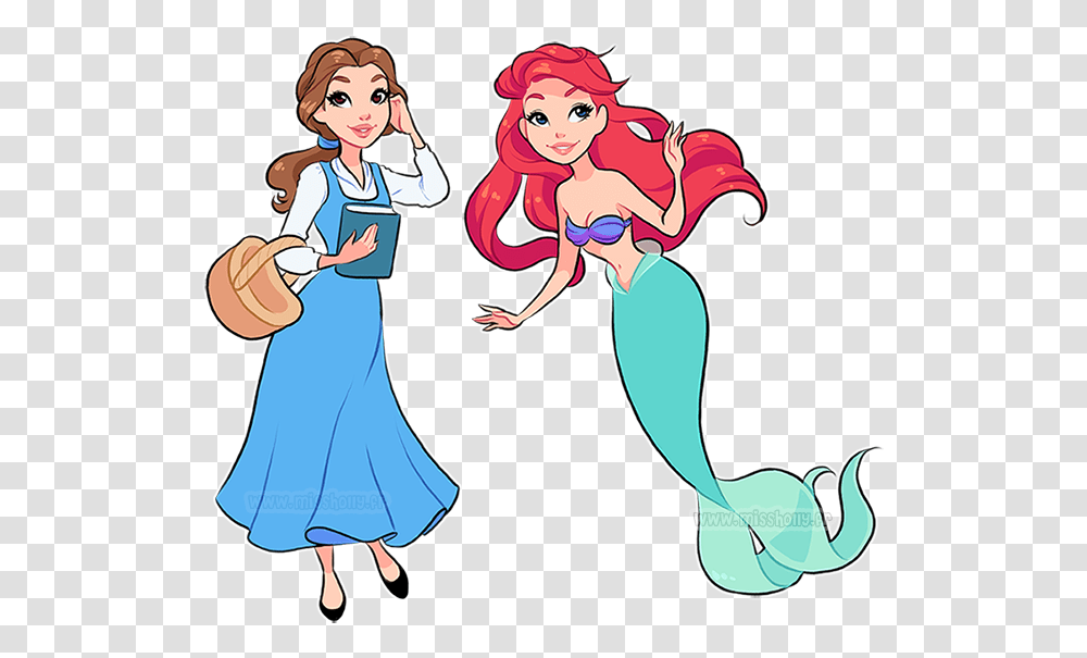 Ariel Beauty And The Beast And Belle Image Todas Las Princesas De Dibujos, Person, Female Transparent Png