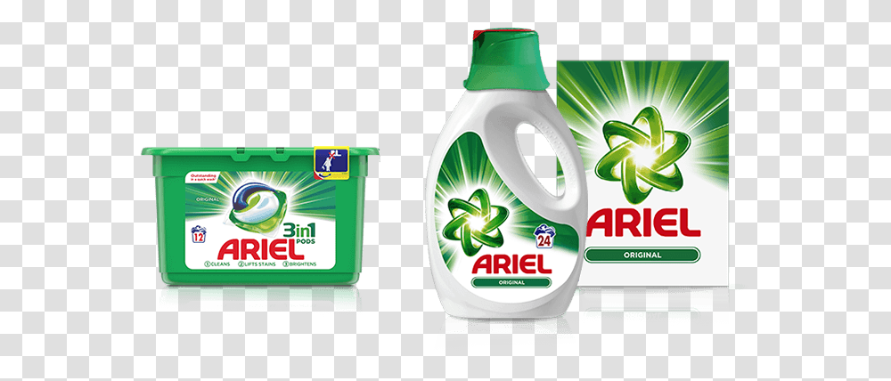 Ariel Detergent, Bottle, Beverage, Drink, Label Transparent Png