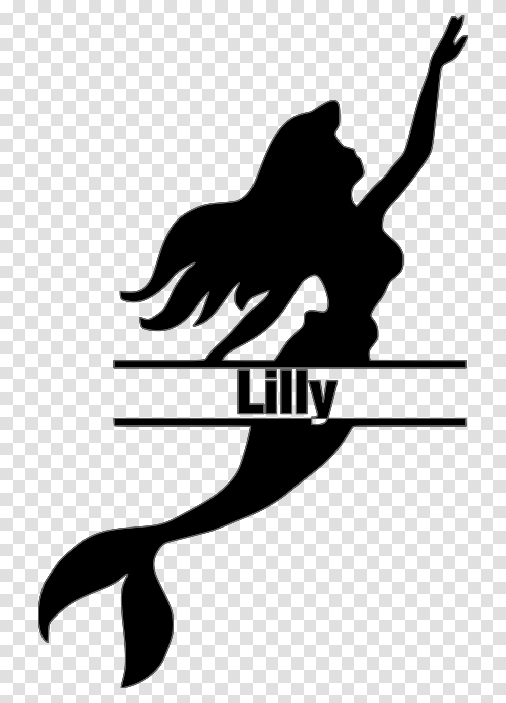 Ariel Eric The Little Mermaid Silhouette Little Mermaid Stencil, Logo, Hand Transparent Png