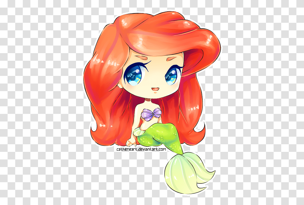 Ariel Little Mermaid Chibi, Helmet, Apparel, Plant Transparent Png