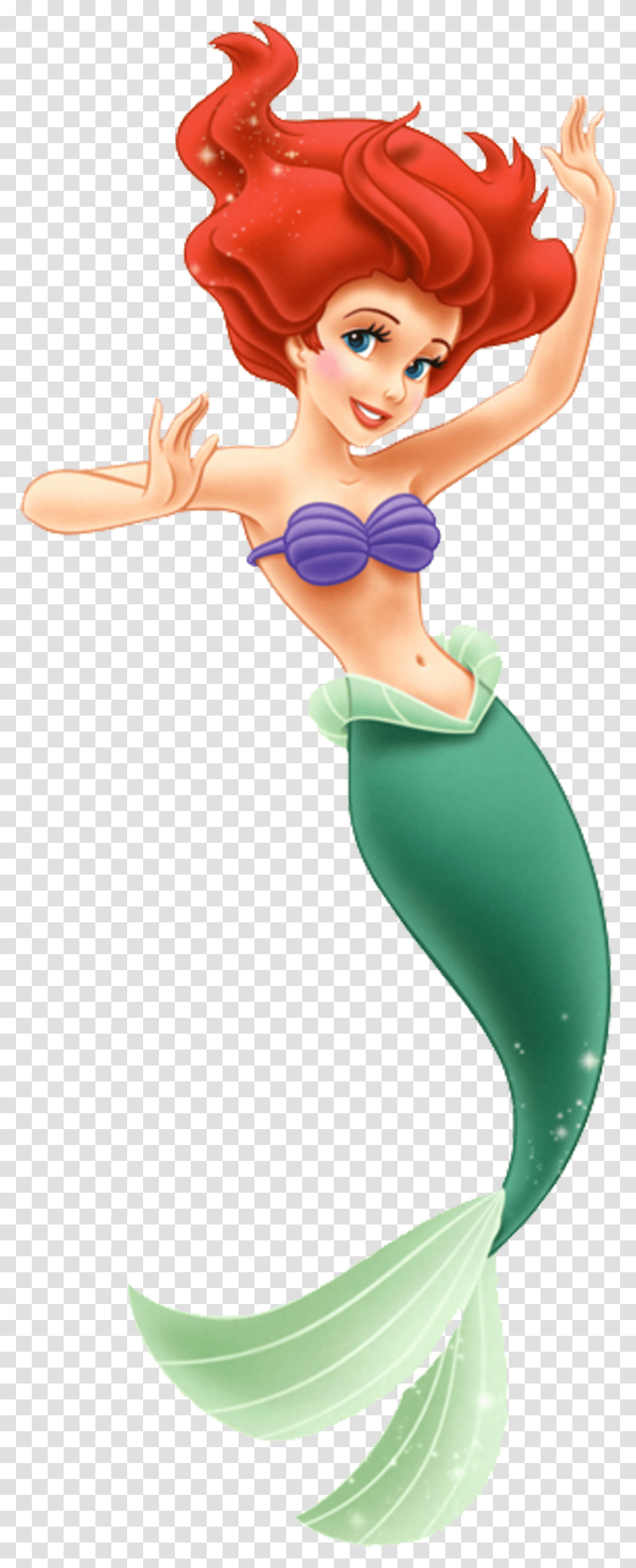 Ariel Little Mermaid, Person, Green, Hand Transparent Png