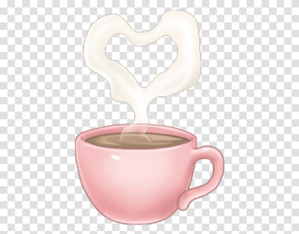 Arimoji Coffee Heart Pink Cute Tumblr Drink Sticker Cute Pink Mug, Coffee Cup, Beverage, Pottery, Latte Transparent Png