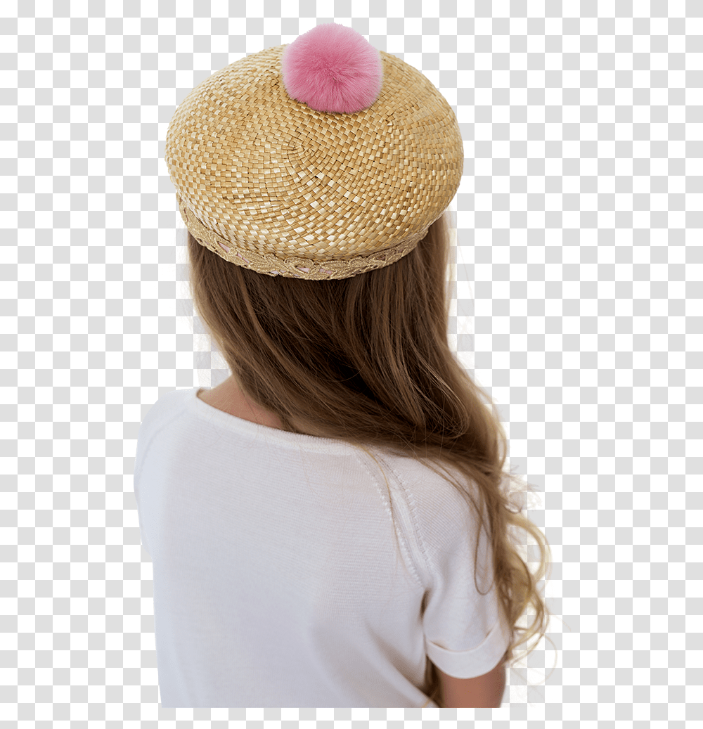 Aristocrat Kids Magic Pompom Straw Sailor Hat Headpiece, Apparel, Person, Human Transparent Png