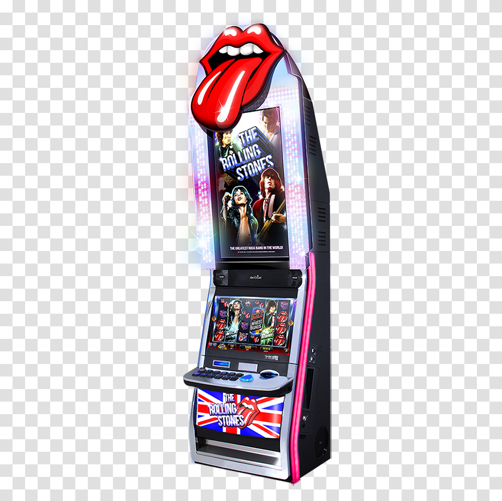 Aristocrat Ready To Rock With The Rolling Stones Arcade Game, Mobile Phone, Electronics, Cell Phone, Person Transparent Png