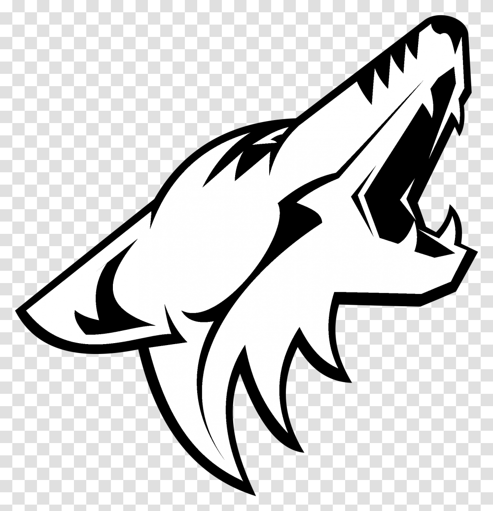 Arizona Coyotes Logo White, Dragon, Axe, Tool, Stencil Transparent Png
