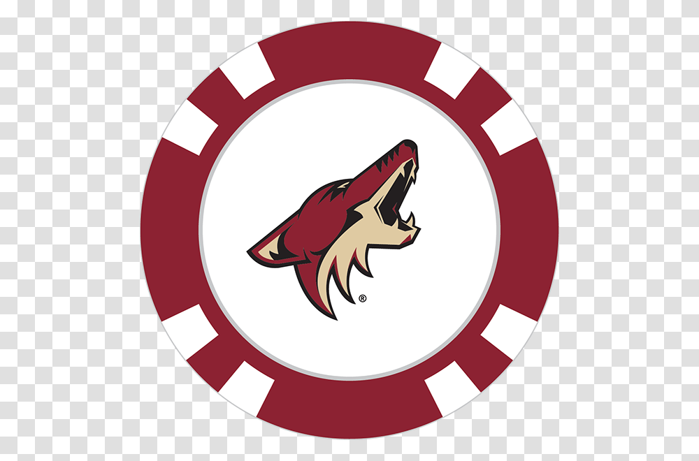 Arizona Coyotes Poker Chip Ball Marker, Logo, Trademark, Animal Transparent Png