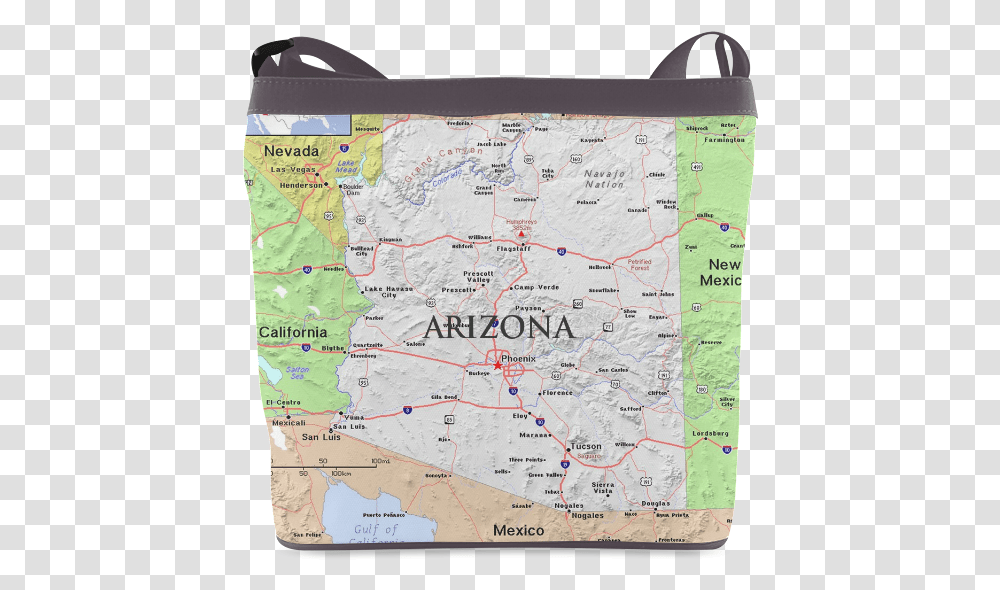 Arizona State Modern Map Crossbody Bags Shoulder Bag, Diagram, Plot, Atlas, Passport Transparent Png