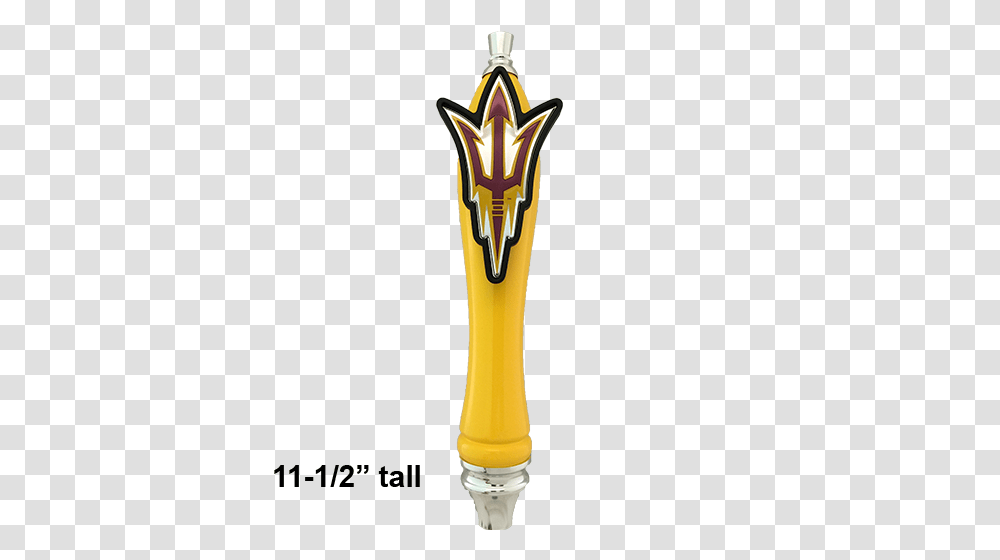 Arizona State Sun Devils Beer Tap Handle Yellow, Weapon, Weaponry, Emblem Transparent Png