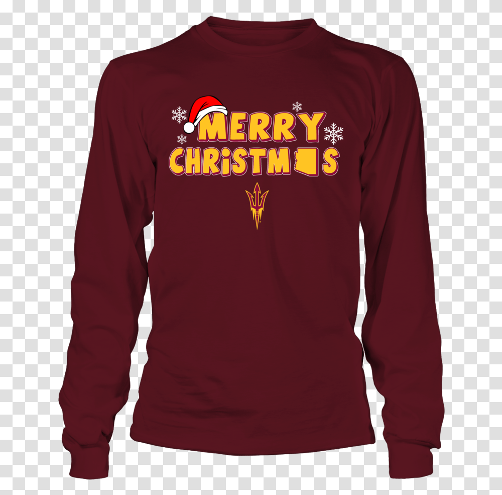 Arizona State Sun Devils Merry Christmas Logo, Sleeve, Clothing, Apparel, Long Sleeve Transparent Png
