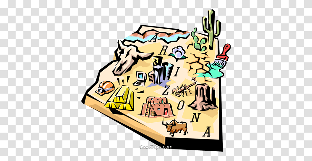 Arizona Vignette Map Royalty Free Vector Clip Art Illustration, Doodle, Drawing, Poster, Advertisement Transparent Png