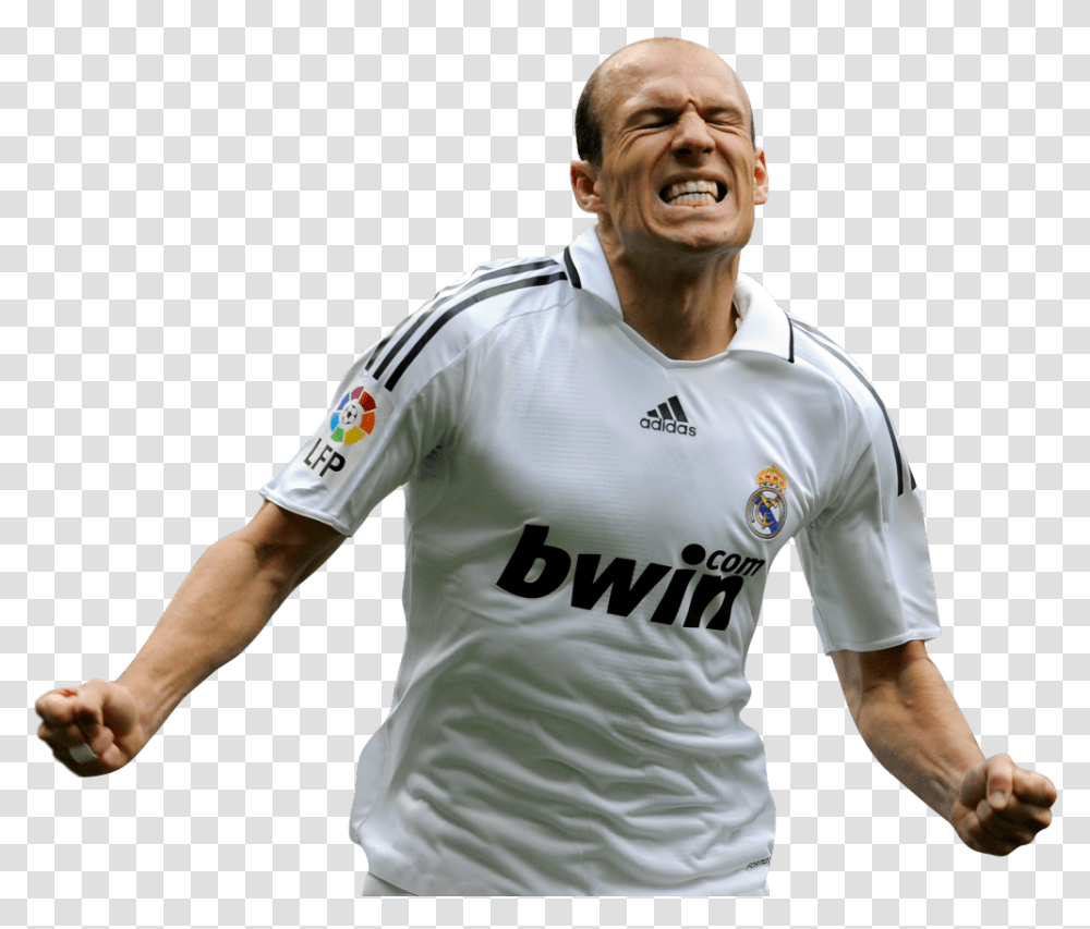 Arjen Robben Real Madrid, Person, Shirt, Sphere Transparent Png
