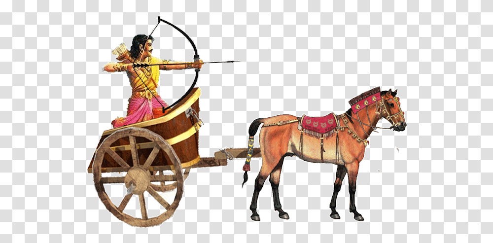 Arjuna On Chariot Arjun Mahabharat, Horse, Mammal, Animal, Person Transparent Png