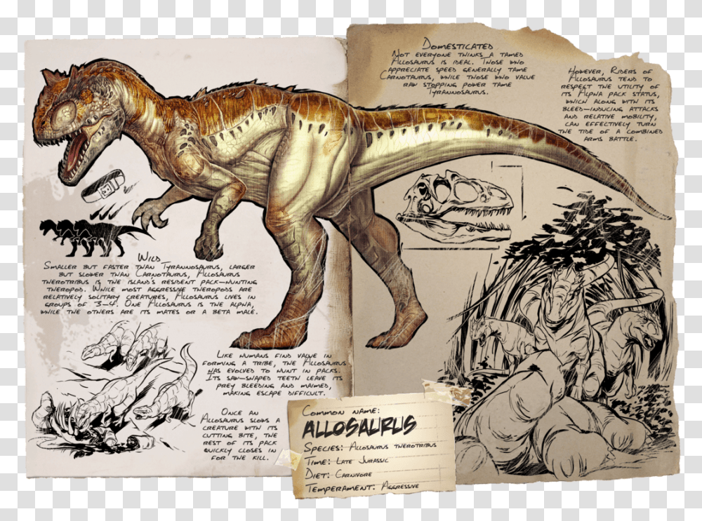Ark Survival Evolved Allosaurus, Dinosaur, Reptile, Animal, T-Rex Transparent Png