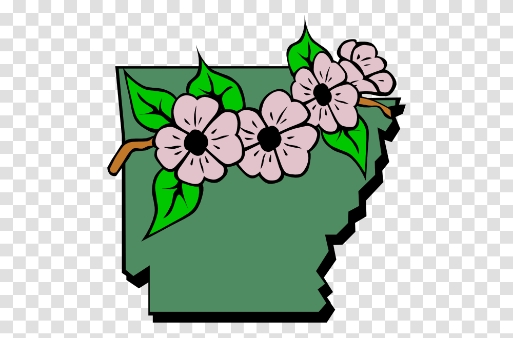 Arkansas Map And Flower Clip Art, Floral Design, Pattern, Painting Transparent Png