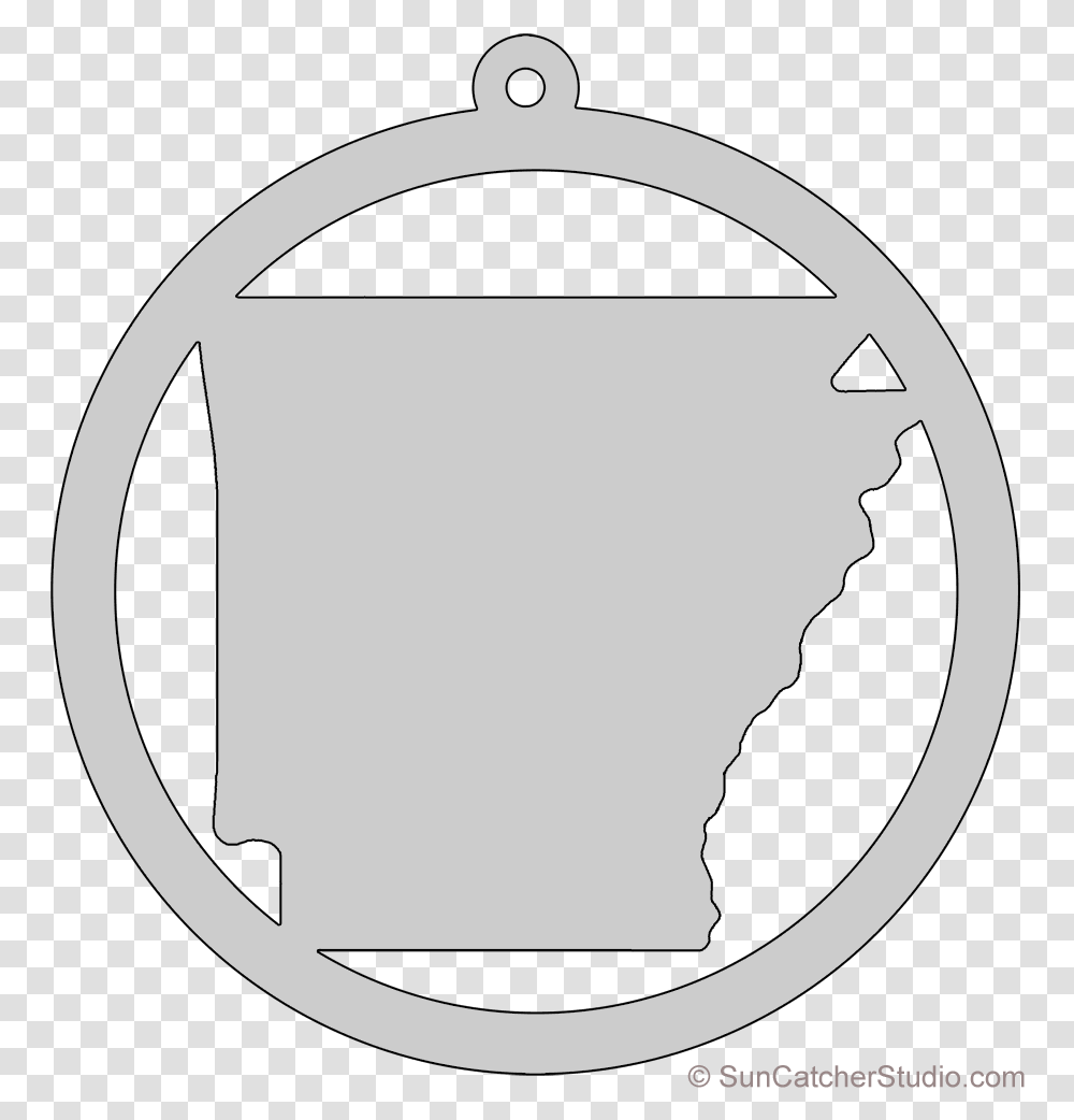 Arkansas Map Circle Free Scroll Saw Pattern Shape State Circle, Stencil Transparent Png
