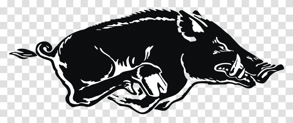 Arkansas Razorbacks Logo Black And White, Stencil, Dog, Pet, Canine Transparent Png