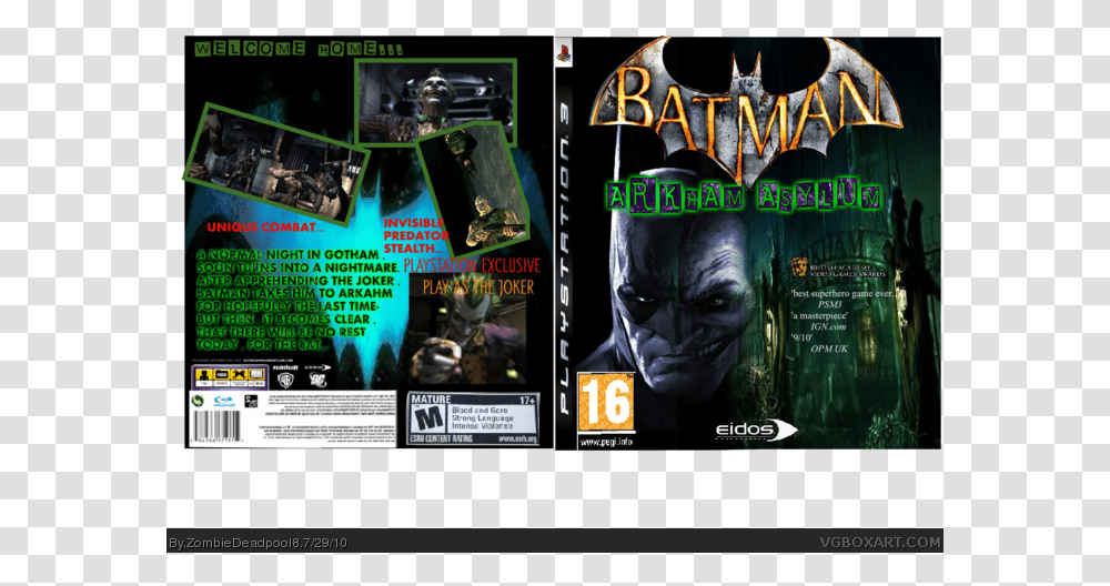 Arkham Asylum Box Art Cover Batman Arkham Asylum, Person, Human, Dvd, Disk Transparent Png