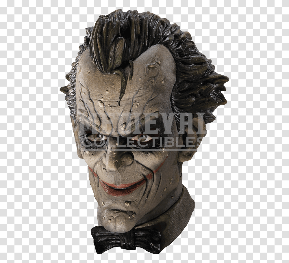 Arkham Joker Deluxe Vinyl Mask Joker Latex Mask, Head, Figurine, Person Transparent Png