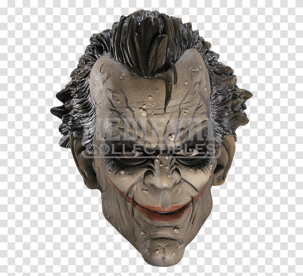 Arkham Joker Vinyl Mask Joker Mask Arkham, Head, Person, Human, Figurine Transparent Png
