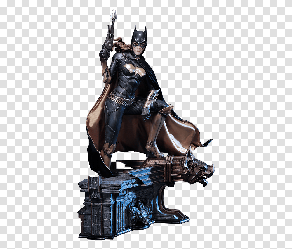 Arkham Knight Batgirl Statue, Person, Figurine, Sweets, Food Transparent Png