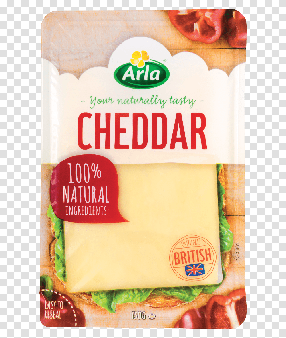 Arla Cheddar Slices 150g Arla Cheddar Cheese Slices 150g, Food, Mayonnaise, Bread, Cracker Transparent Png