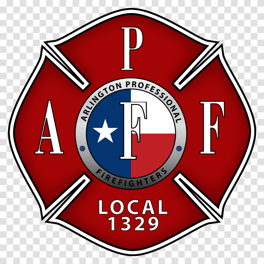 Arlington Professional Firefighters Maltese Cross Logo, Trademark, Emblem, Security Transparent Png