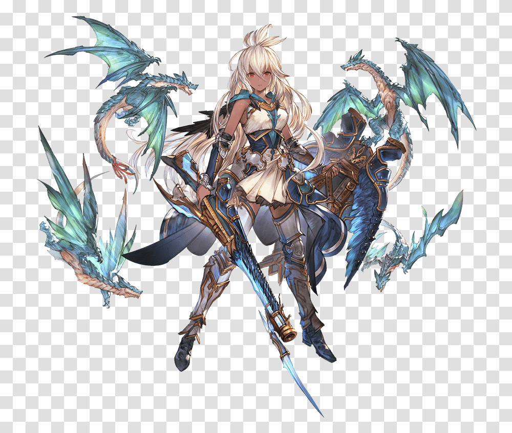 Arm Guards Armor Armored Boots Bangs Boots Breasts Zooey Granblue, Dragon, Person, Human Transparent Png