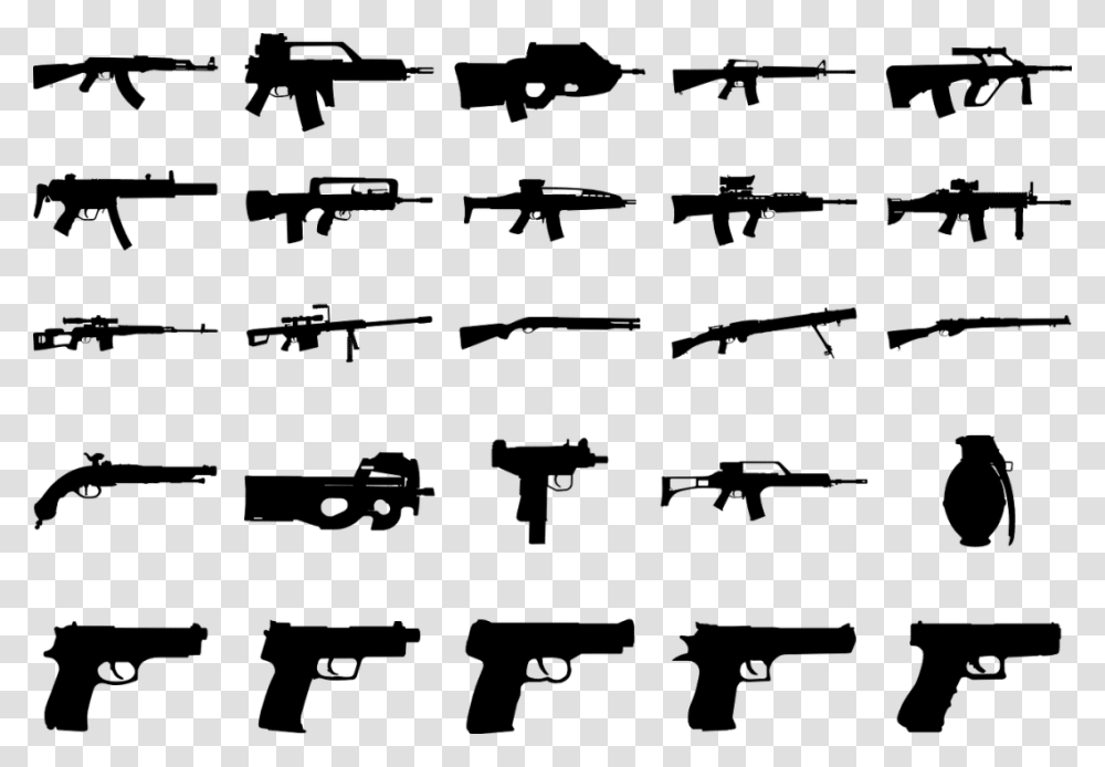 Armas De Fuego Armas Escopeta Pistola Rifle Gun Silhouettes, Weapon, Bird, Animal Transparent Png