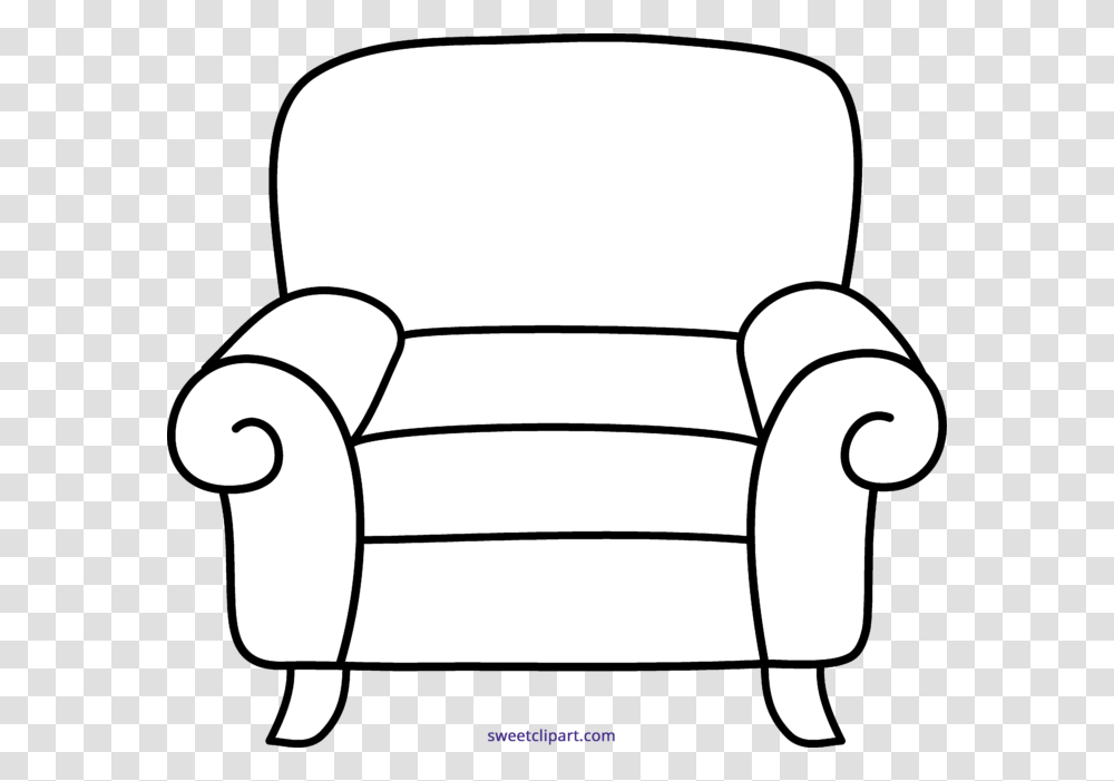 Armchair Line Art Clipart, Furniture Transparent Png
