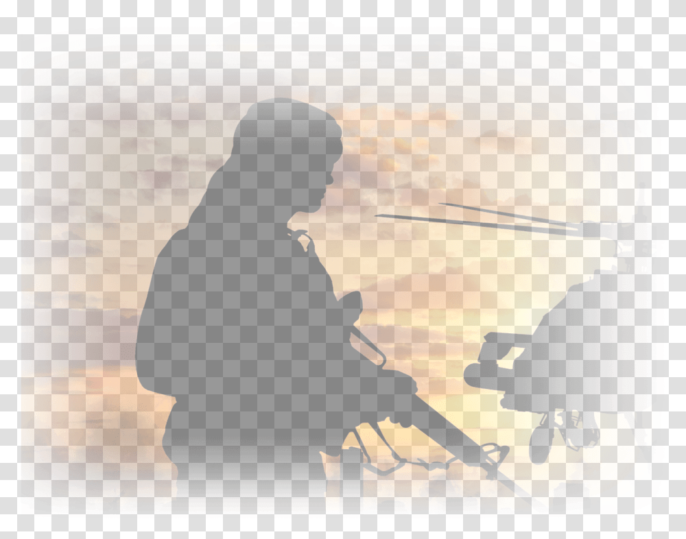 Armed Soldier At Chopper Down Escape Room Lockbuster Silhouette, Person, Painting, Samurai Transparent Png