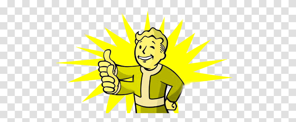 Armed Vault Boy Fallout Thumbs Up Gif, Hand, Fist, Plant Transparent Png