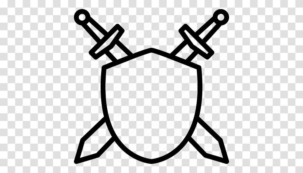 Armor Crest Crossed Sheath Shield Sword Weapon Icon, Weaponry, Bomb Transparent Png