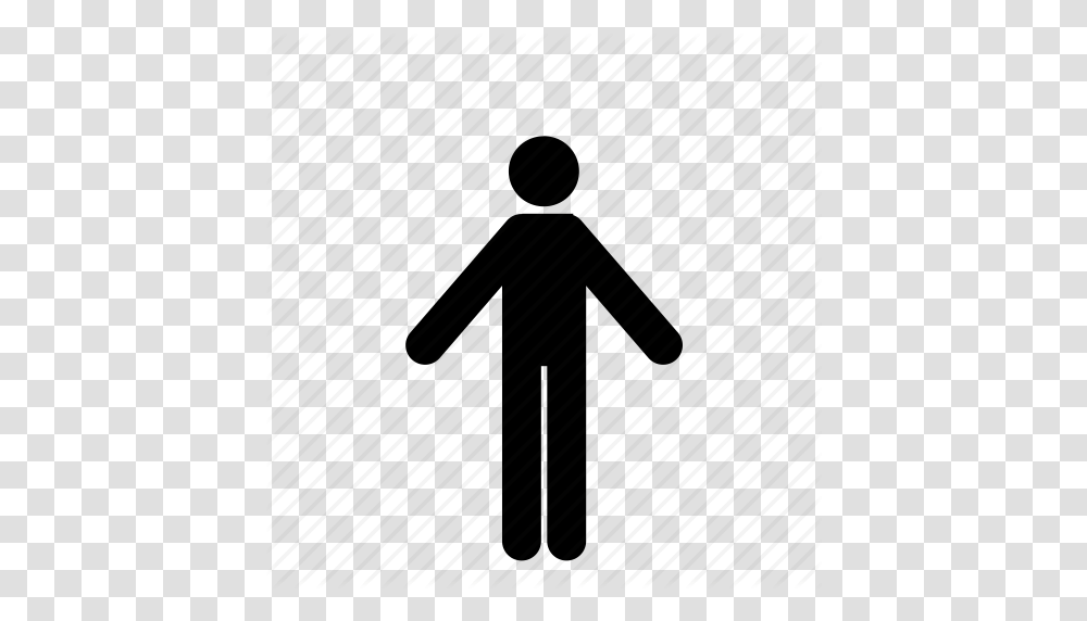 Arms Out Man People Person Stick Figure Icon, Pedestrian, Silhouette, Hand Transparent Png
