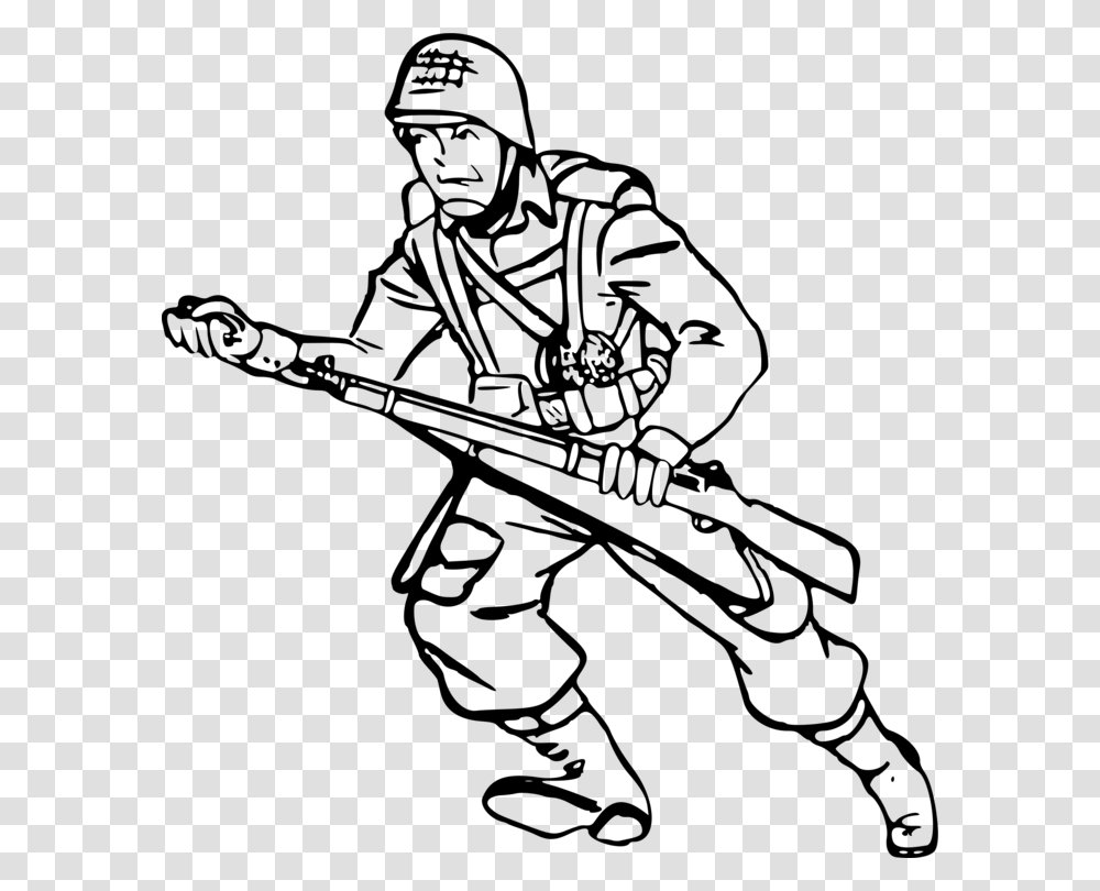 Army Clipart Outline Picture Library Download Hd Soldier Soldier Clipart Black And White, Gray, World Of Warcraft Transparent Png