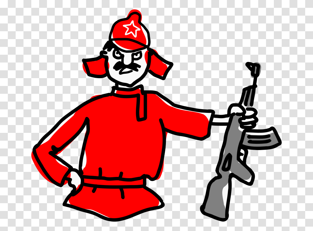 Army Soldier Soviet Red Army Cartoon, Weapon, Weaponry, Gun, Rifle Transparent Png