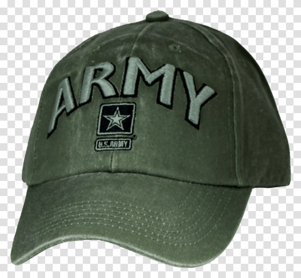 Army Star Cap Cotton Od Green Baseball Cap, Clothing, Apparel, Hat Transparent Png