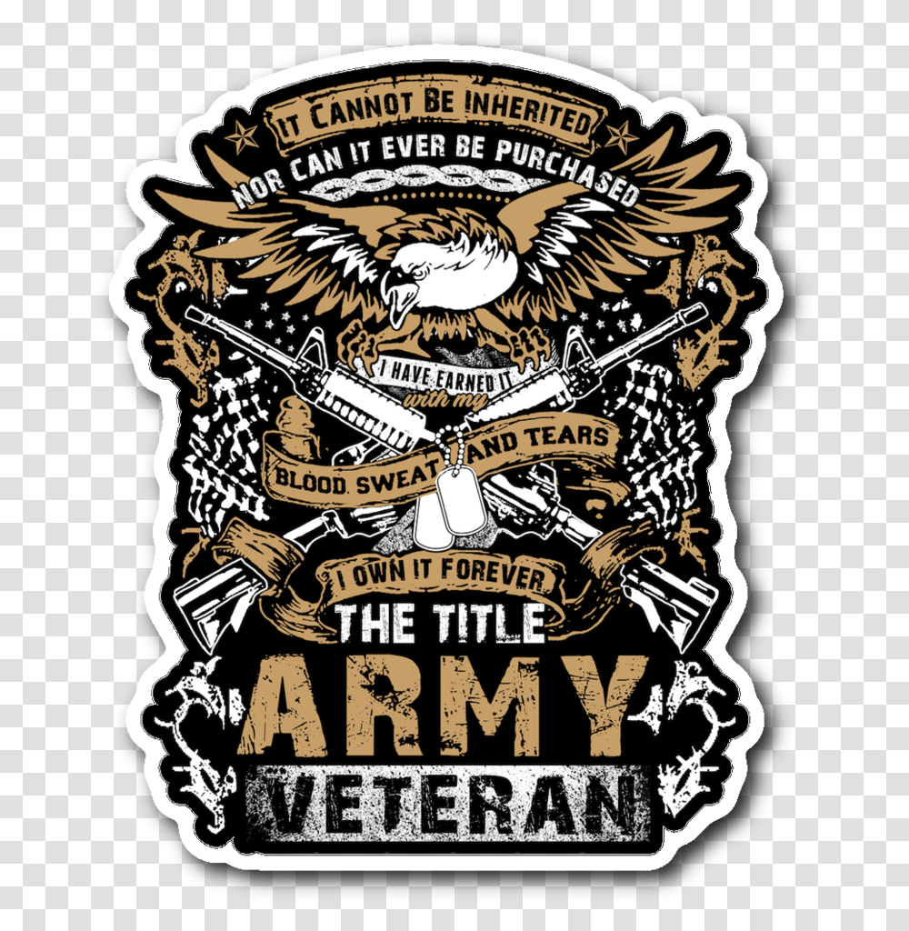 Army Veteran Decal With Free Shipping Proud Army Veteran Tattoo, Poster, Advertisement, Label Transparent Png