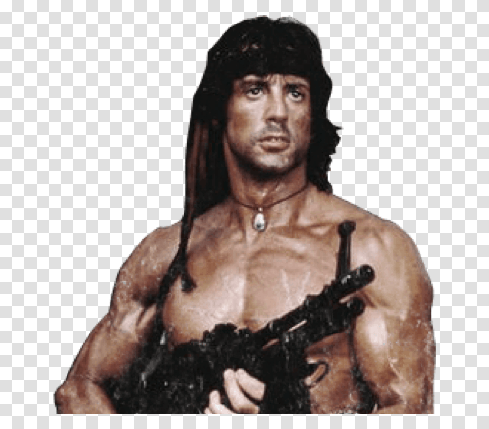 Arnold Schwarzenegger Clipart Rambo Render, Person, Human, Gun, Weapon Transparent Png