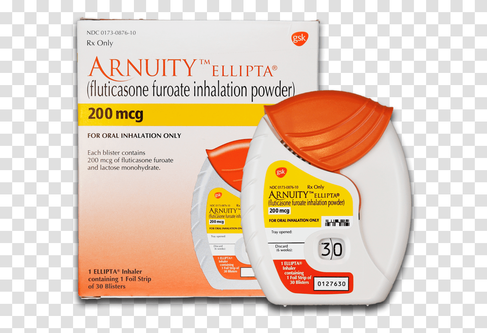 Arnuity Ellipta 200mcg Packaging Enlarged Arnuity Ellipta 100 Mcg, Bottle, Apparel, Cosmetics Transparent Png